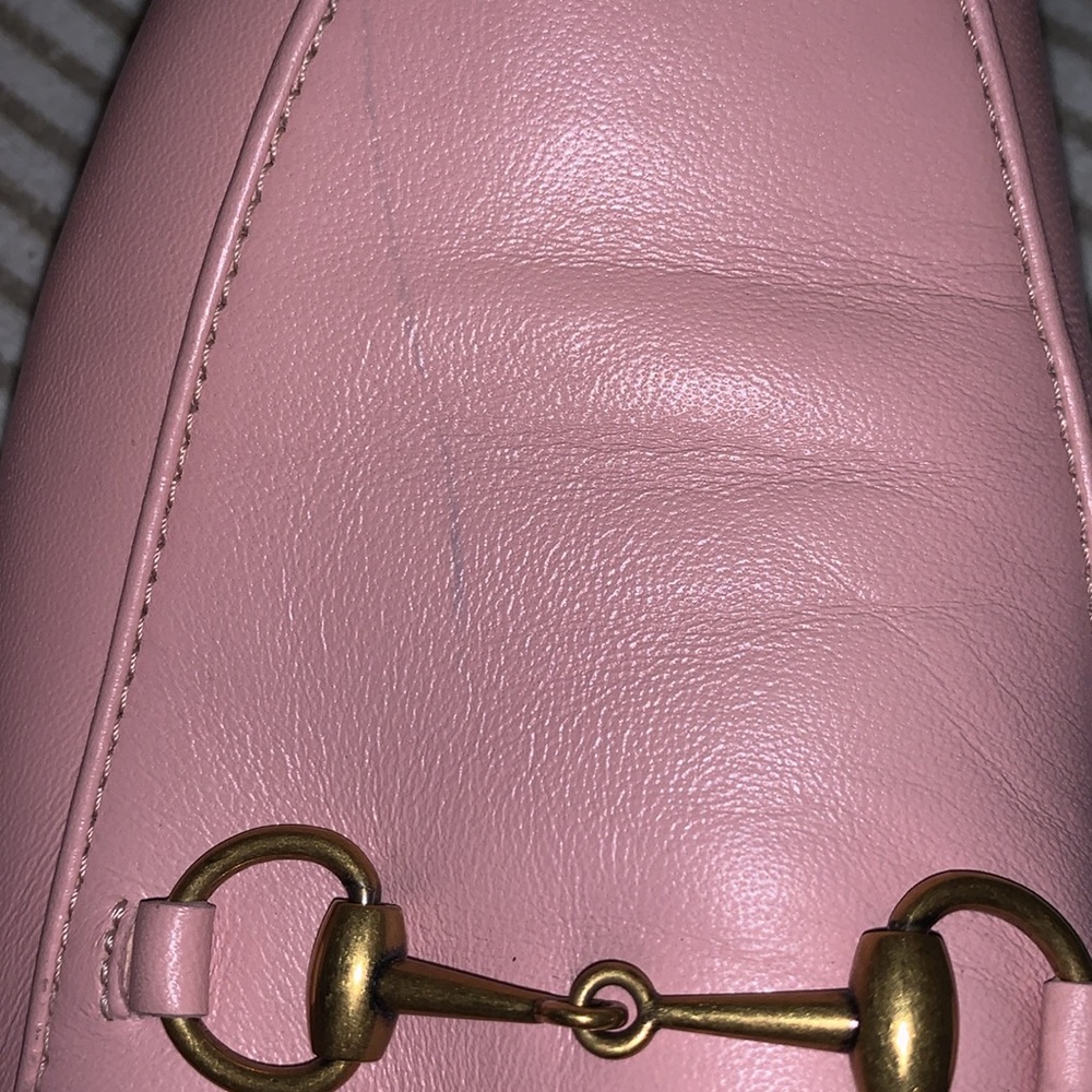 Gucci Made in Italy Lambskin Womens Brixton Horsebit Loafers 39 Perfect Pink - Picture 10 of 10